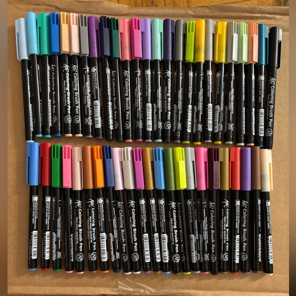 Koi Coloring Brush Pen Set 48 Color Set w/ Case